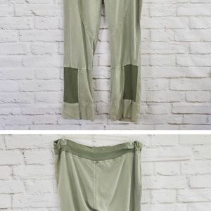 Mind Set by XCVI Lagenlook Boho Pants Womens L Large Pale Green Pockets Tencel